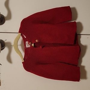 Red knot cardigan sweater